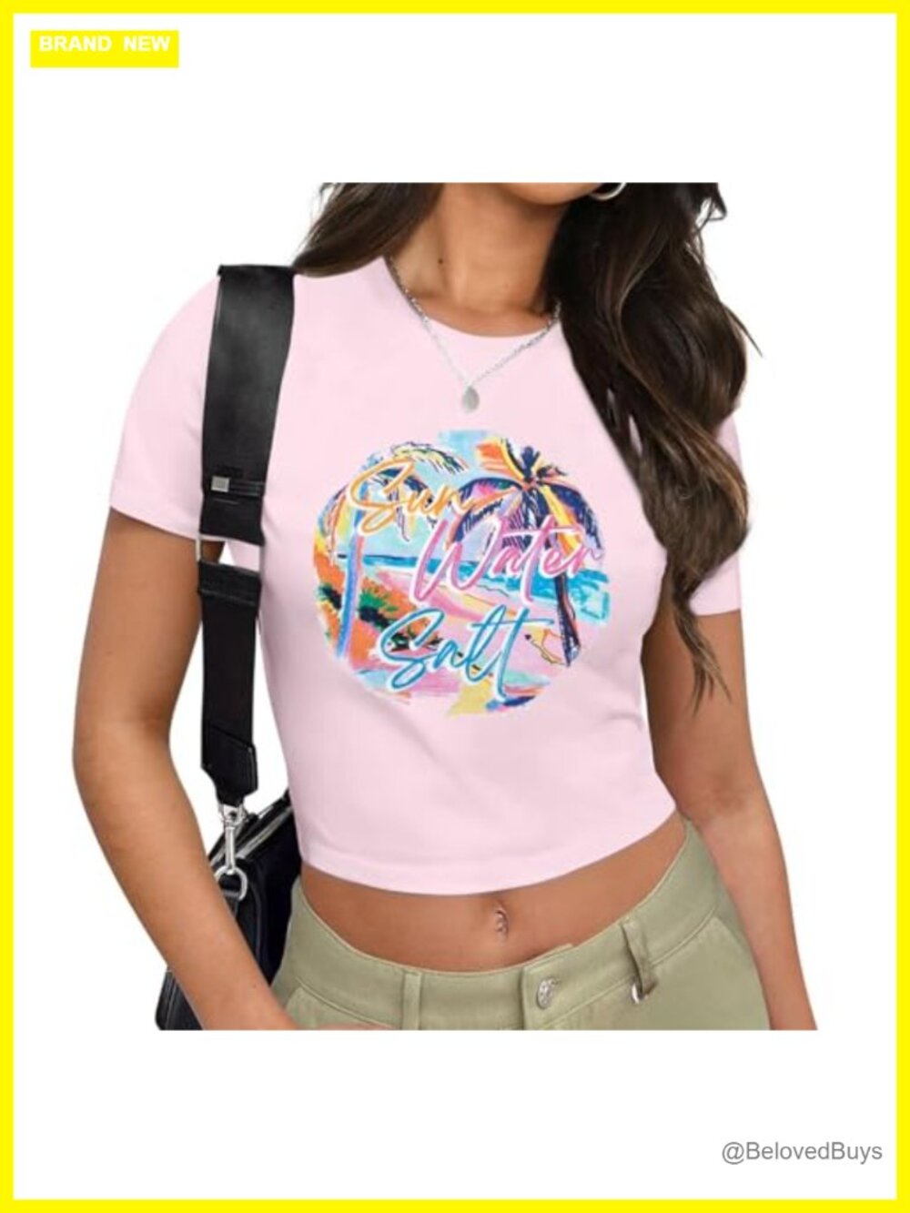 Hawaiian Beach Crop Top Palm Tree Graphic Tee Y2K Summer Vacation Tops